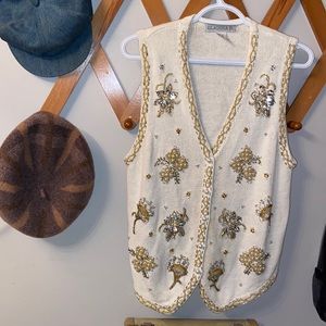 Vintage Bedazzled Sweater Vest
